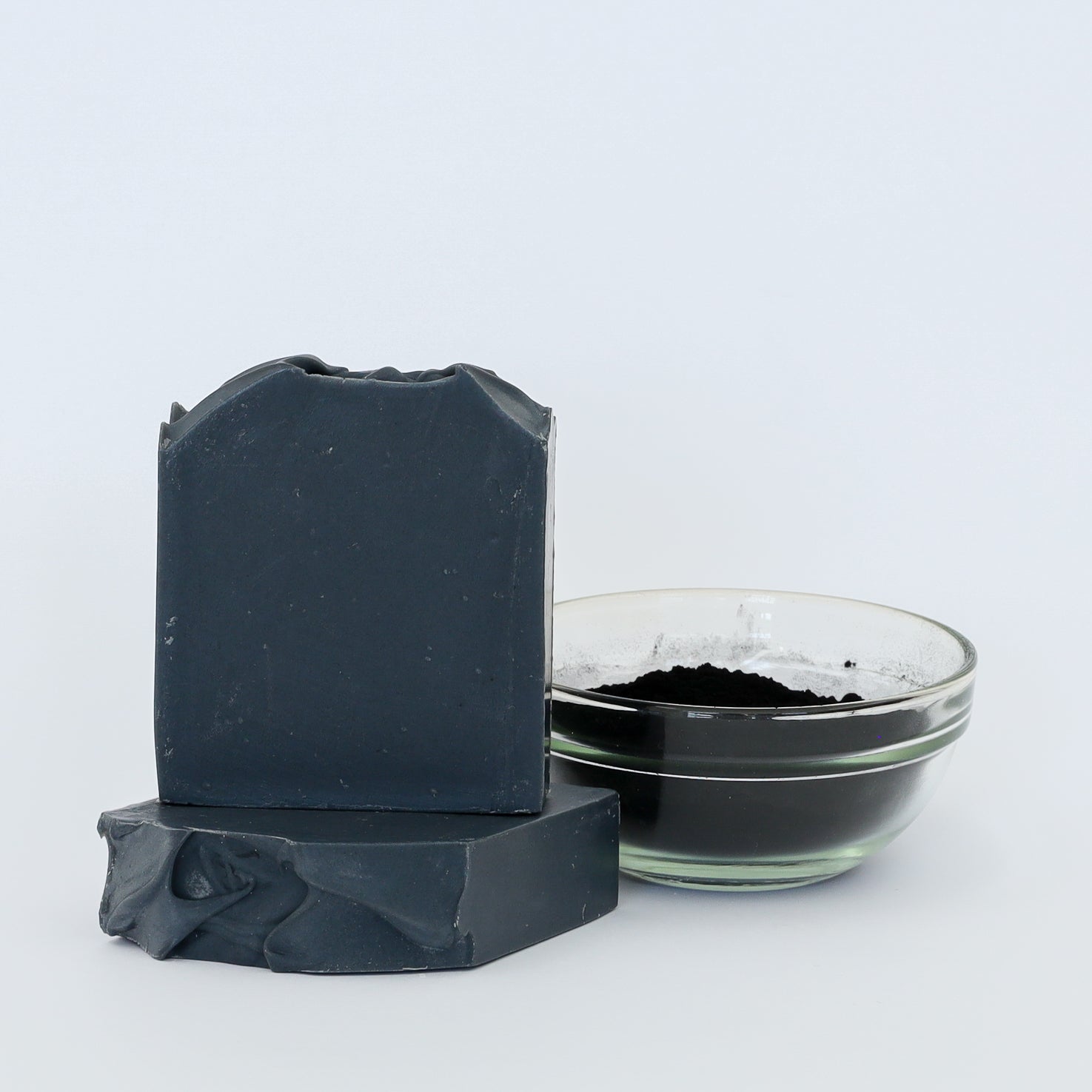 Activated charcoal handmade cold process soap bar for deep cleansing and oily skin